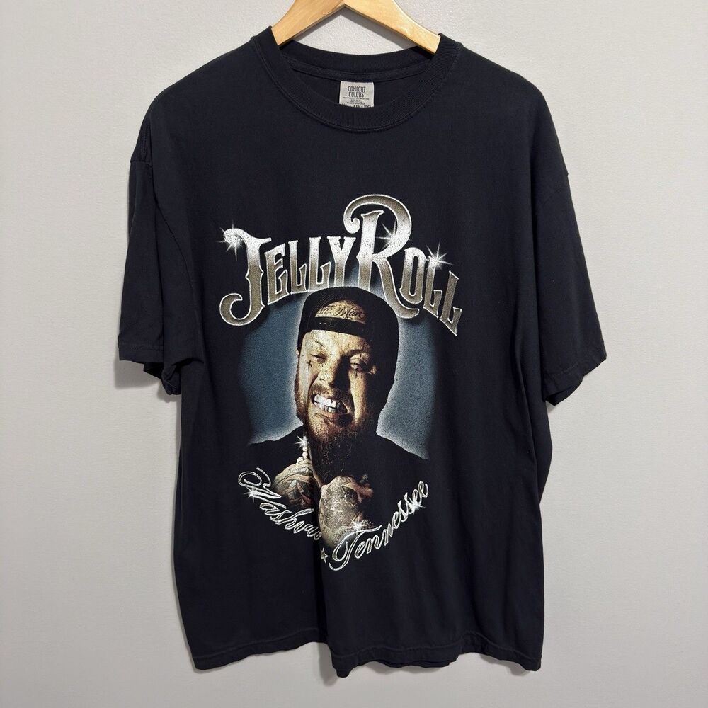 Jelly Roll Tour T Shirt Size XL Black The Beautifully Broken 2024 Nashville TN